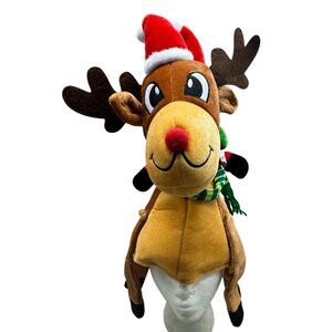 Toyland Santa & Reindeer Plush  Santa Riding Rudolph Costume Hat One Size READ